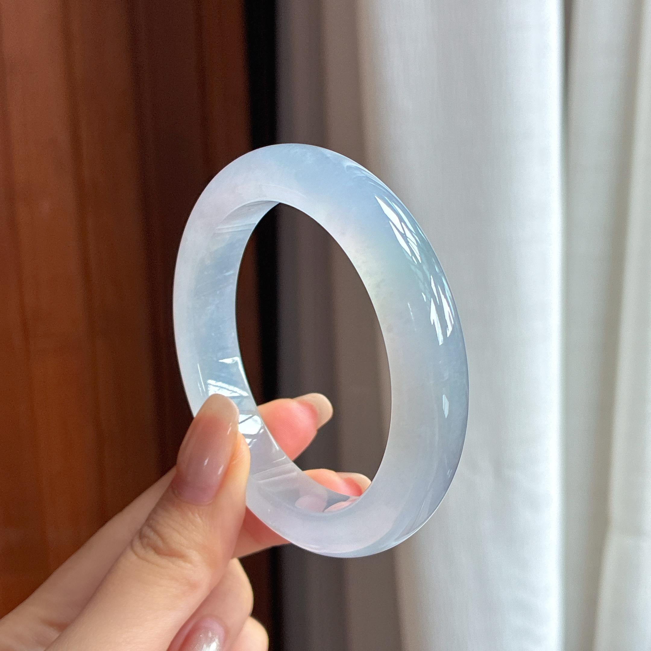Vòng tay bình an vòng tròn chính băng chủng khởi quang xuân đới thái 54 vòng Ngọc phỉ thúy tự nhiên Myanmar hàng A (yc450801)