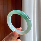 糯冰飘花翡翠平安镯（57.8mm）（yc397218）