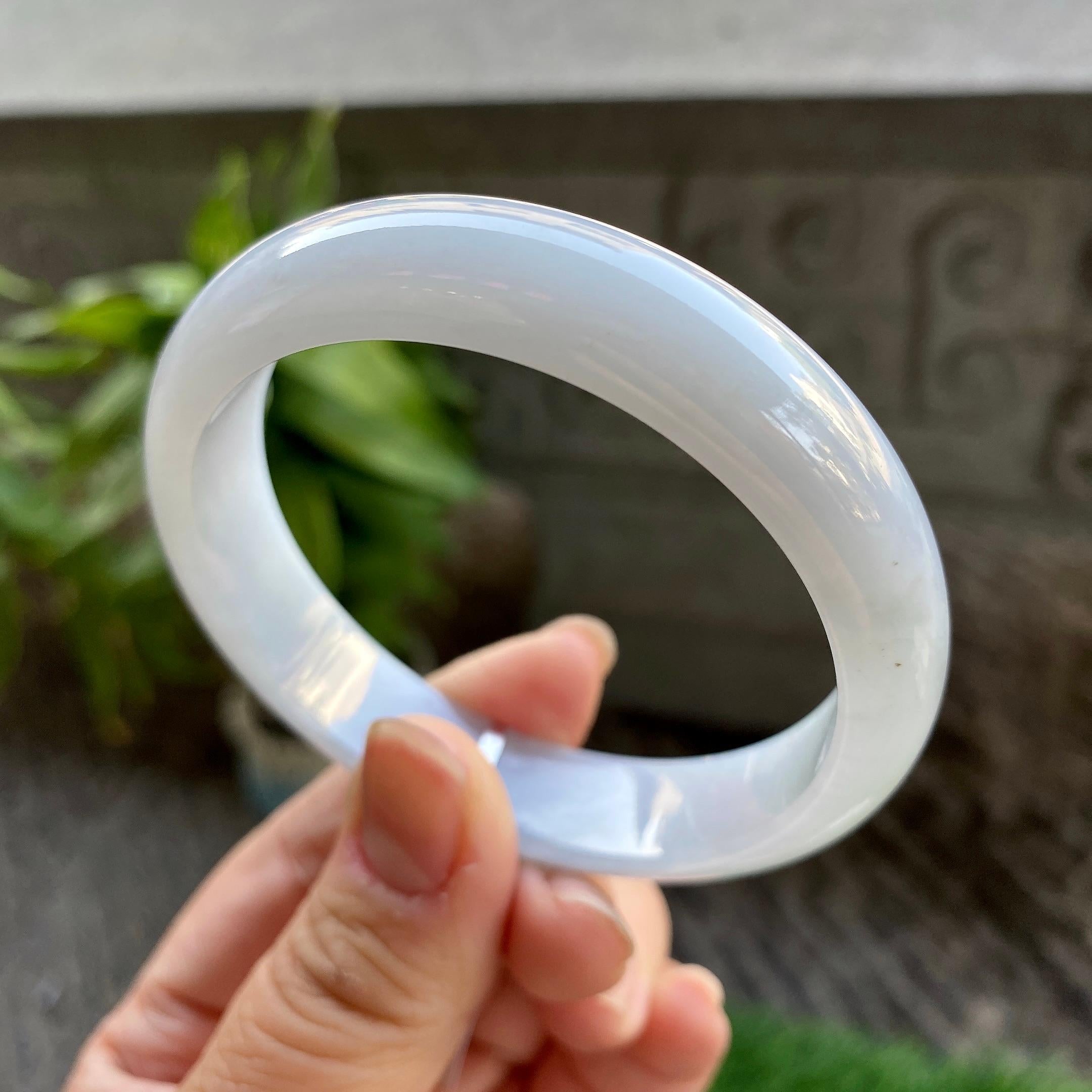 细糯种淡晴底平安镯（56.8mm）（yc311869）
