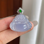 18k金钻镶糯冰紫罗兰翡翠佛公（yc263544）