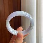糯冰种紫罗兰翡翠平安镯（51mm）（yc314122）