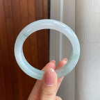 糯冰飘花翡翠平安镯（54.3mm)（yc323701）