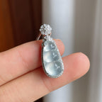 18k金镶冰玻种翡翠豆子（yc247643）