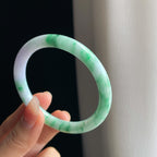 糯冰春彩翡翠圆条手镯（54.6mm)（yc334658）