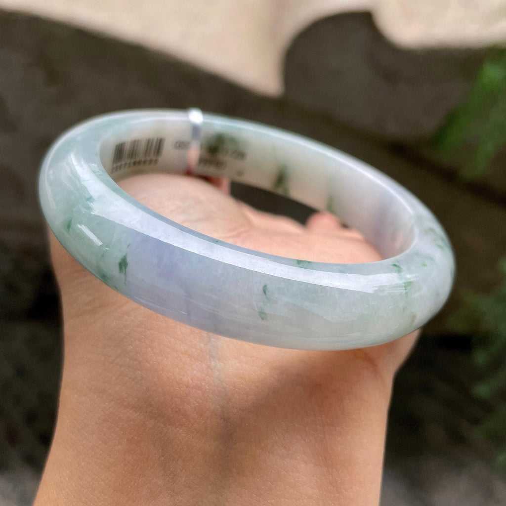 细糯种飘花正圈平安镯56圈        天然缅甸A货翡翠（yc392743）