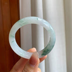 冰种飘花翡翠平安镯（52mm）（yc327166）