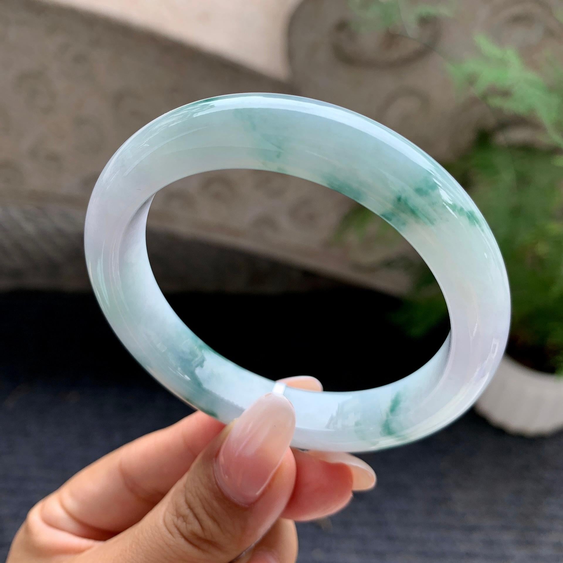细糯种飘花平安镯（56.8mm）（yc196514）