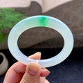 糯冰种飘阳绿圆条手镯（52.5mm）（yc195916）