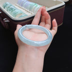 糯冰圆条湖水蓝翡翠手镯（55.5mm）（yc017384）