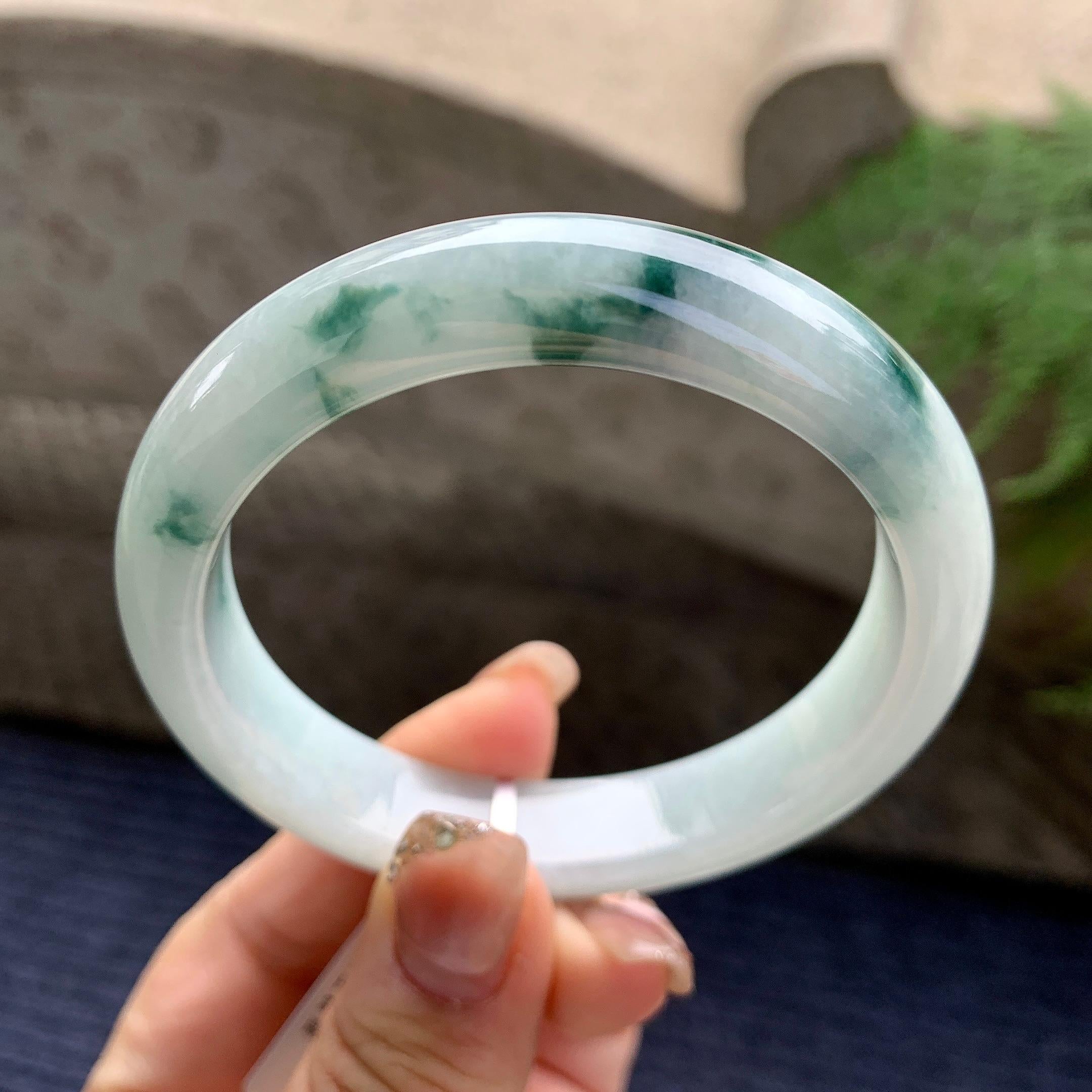 糯种飘花平安镯（55.8mm）（yc297966）