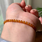 糯冰种红翡小米珠手串  天然缅甸A货翡翠（yc362135）