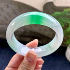 糯冰种飘阳绿宽版轮胎手镯（58.8mm）（yc252995）