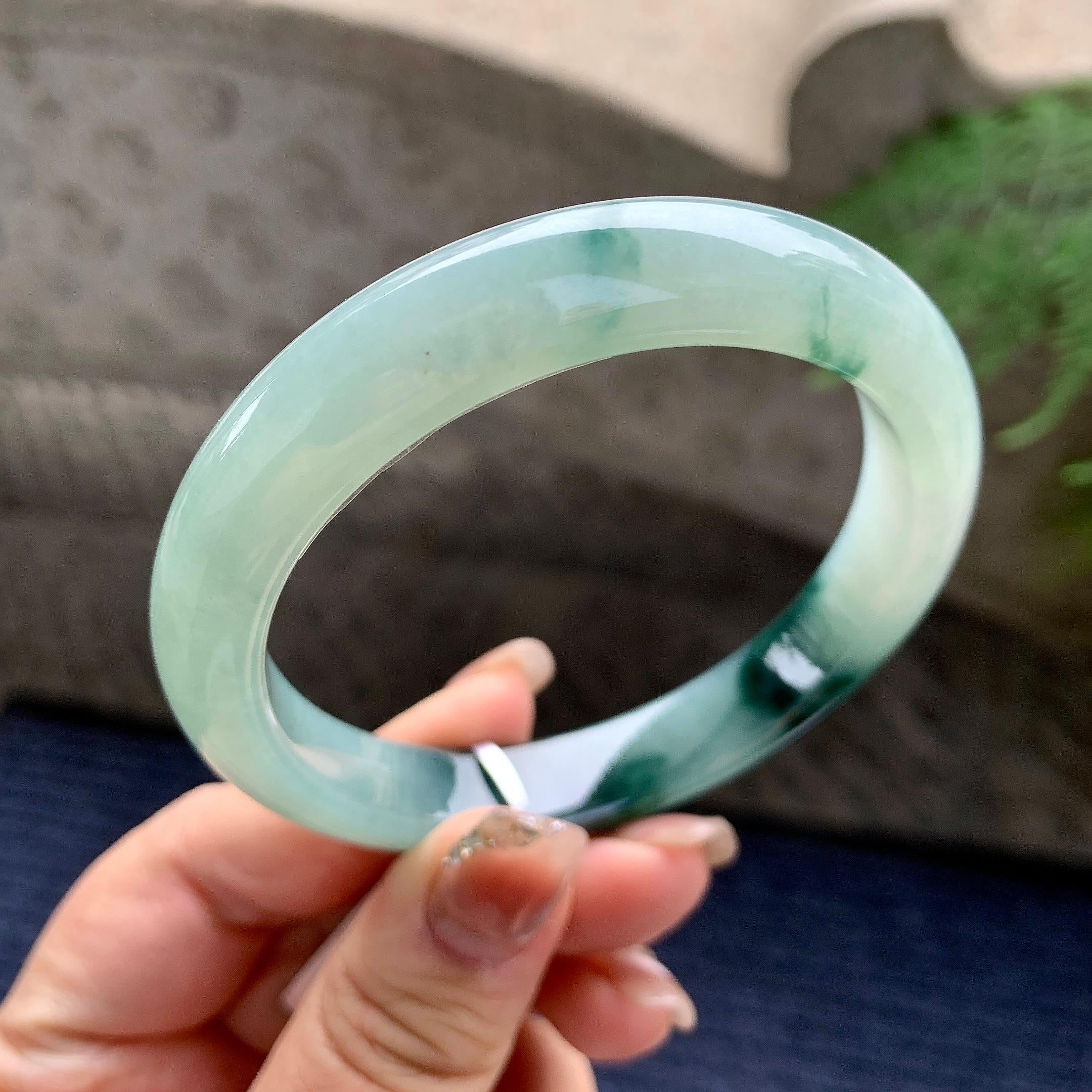 细糯种飘花平安镯（58.6mm）（yc297965）