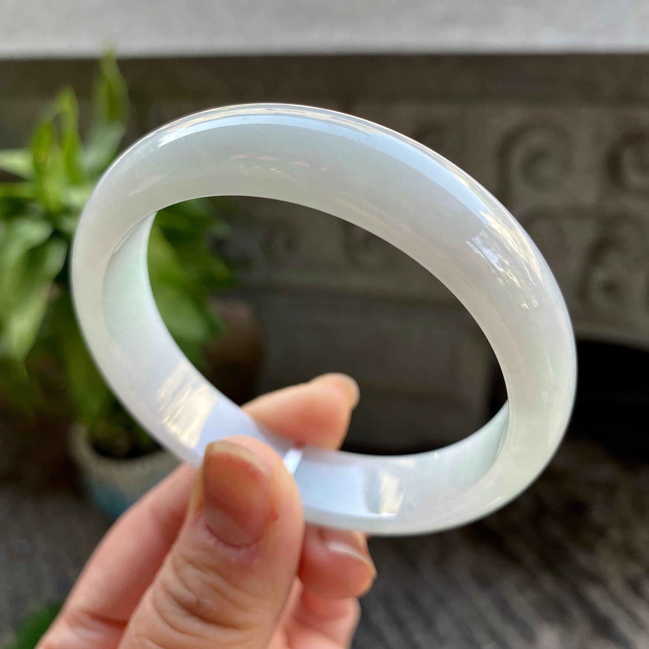 细糯种无色平安镯（56.8mm）（yc311013）