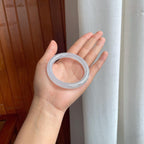 冰种白月光翡翠圆条手镯（55.2mm)（yc381298）