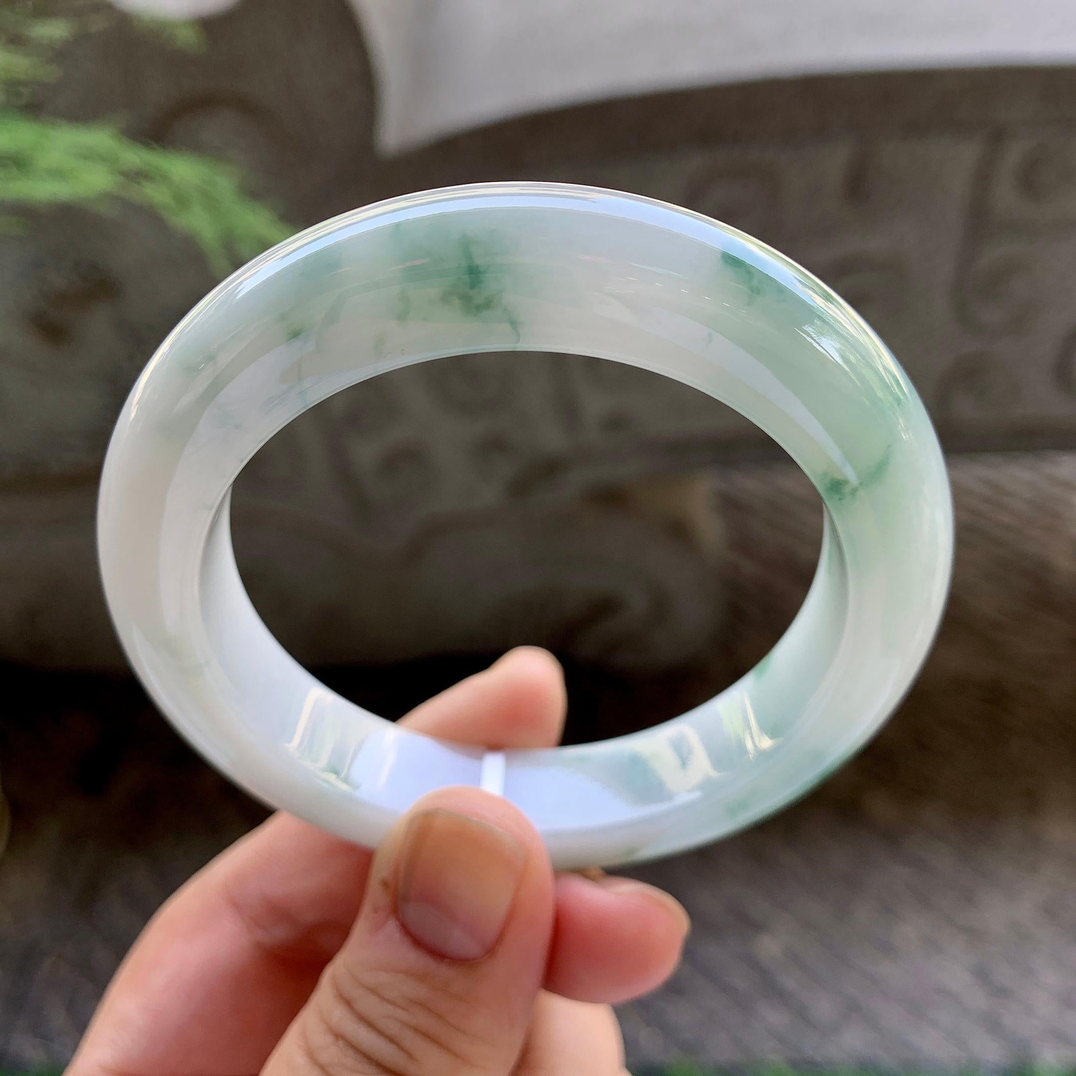 细糯种飘花平安镯（55.6mm）（yc199555）