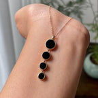 18k金镶细糯种墨翠圆牌项链    天然缅甸A货翡翠（yc332465）