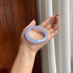 糯冰种紫罗兰翡翠平安镯(53mm)（yc414554）