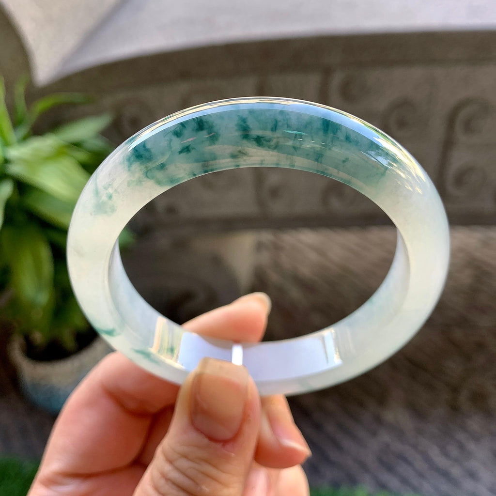 糯冰种飘花平安镯（55.6mm）（yc307322）