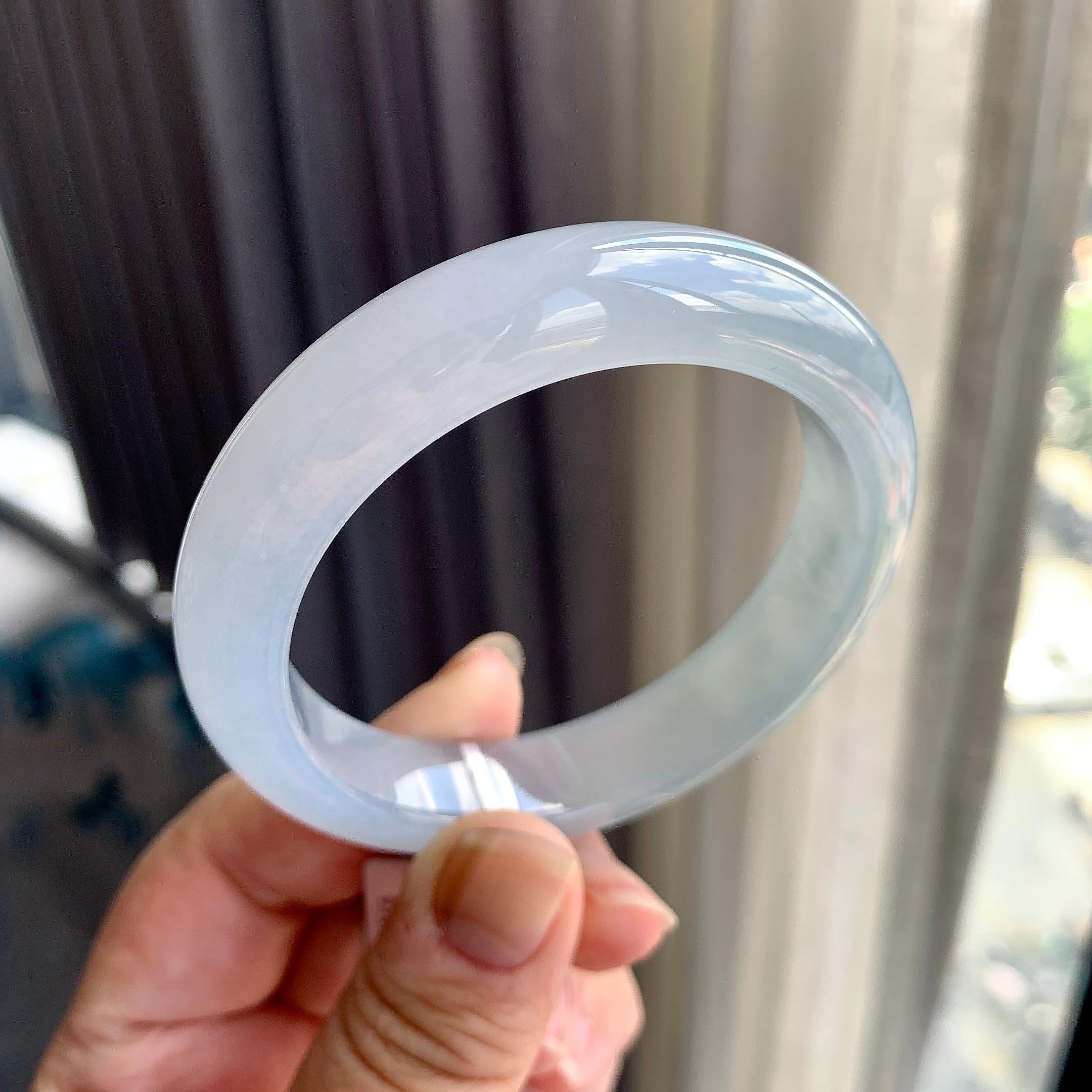 糯冰种淡晴底平安镯（55.2mm）（yc225081）