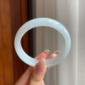 糯冰白月光洒金翡翠平安镯（58.2mm)（yc414510）