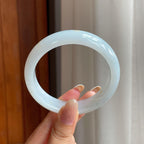 糯冰白月光洒金翡翠平安镯（58.2mm)（yc414510）