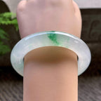 糯冰种飘花圆条手镯（55.8mm）（yc202345）