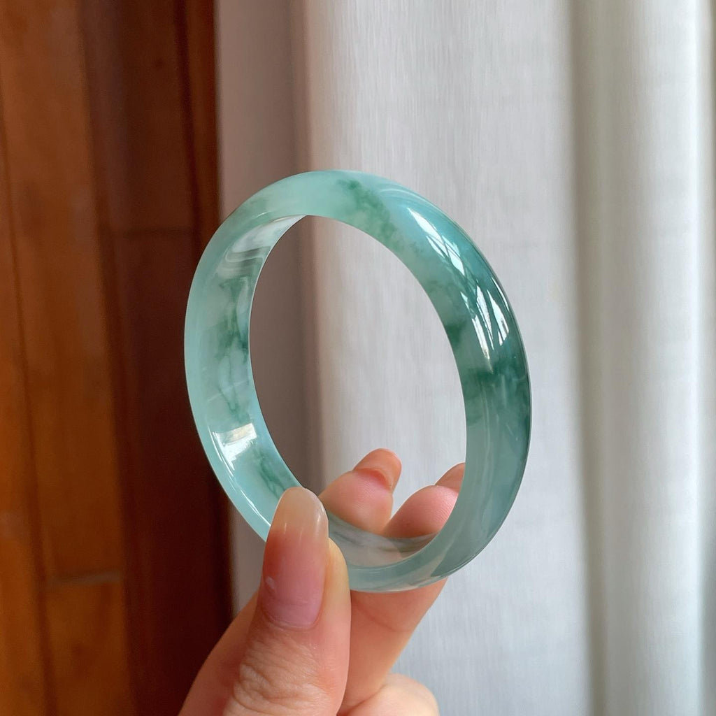 冰种飘花翡翠贵妃镯（55.3mm)（yc361600）