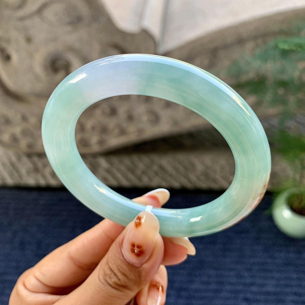 细糯种晴底飘红翡圆条手镯（55.2mm）（yc248093）