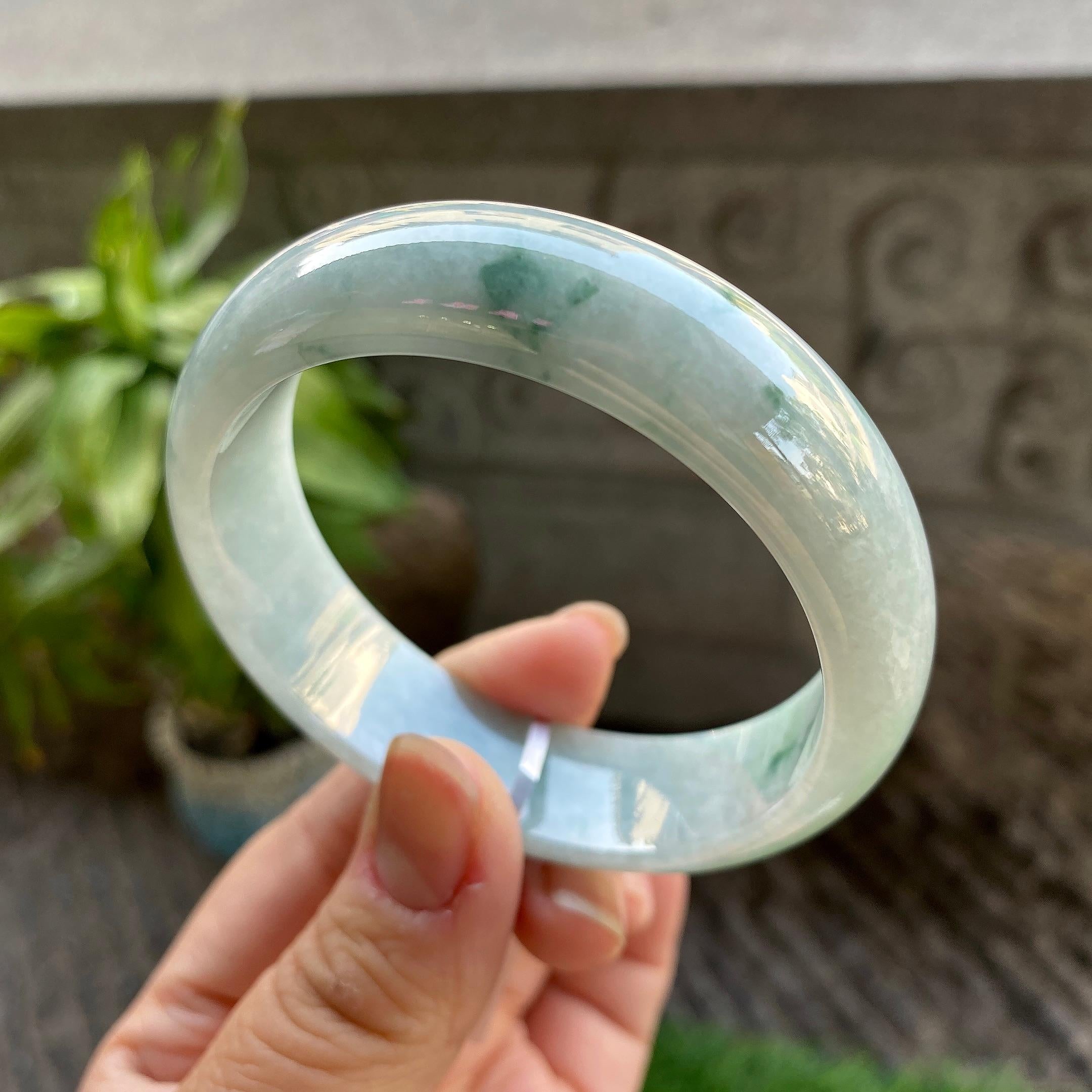 糯种飘花宽版轮胎手镯（56.4mm）（yc311871）