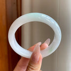 细糯冰飘一抹翠翡翠平安镯（56.5mm）（yc278066）