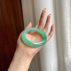 冰种满绿底翡翠平安镯（54mm）（yc342961）