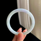 糯冰淡春底翡翠圆条手镯（56.3mm)（yc342195）