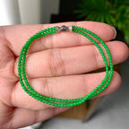 18K金钻镶糯冰种满绿小米珠链/手链（两用款）（yc252061）