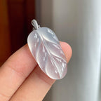 18k金扣冰种无色翡翠叶子（yc257811）