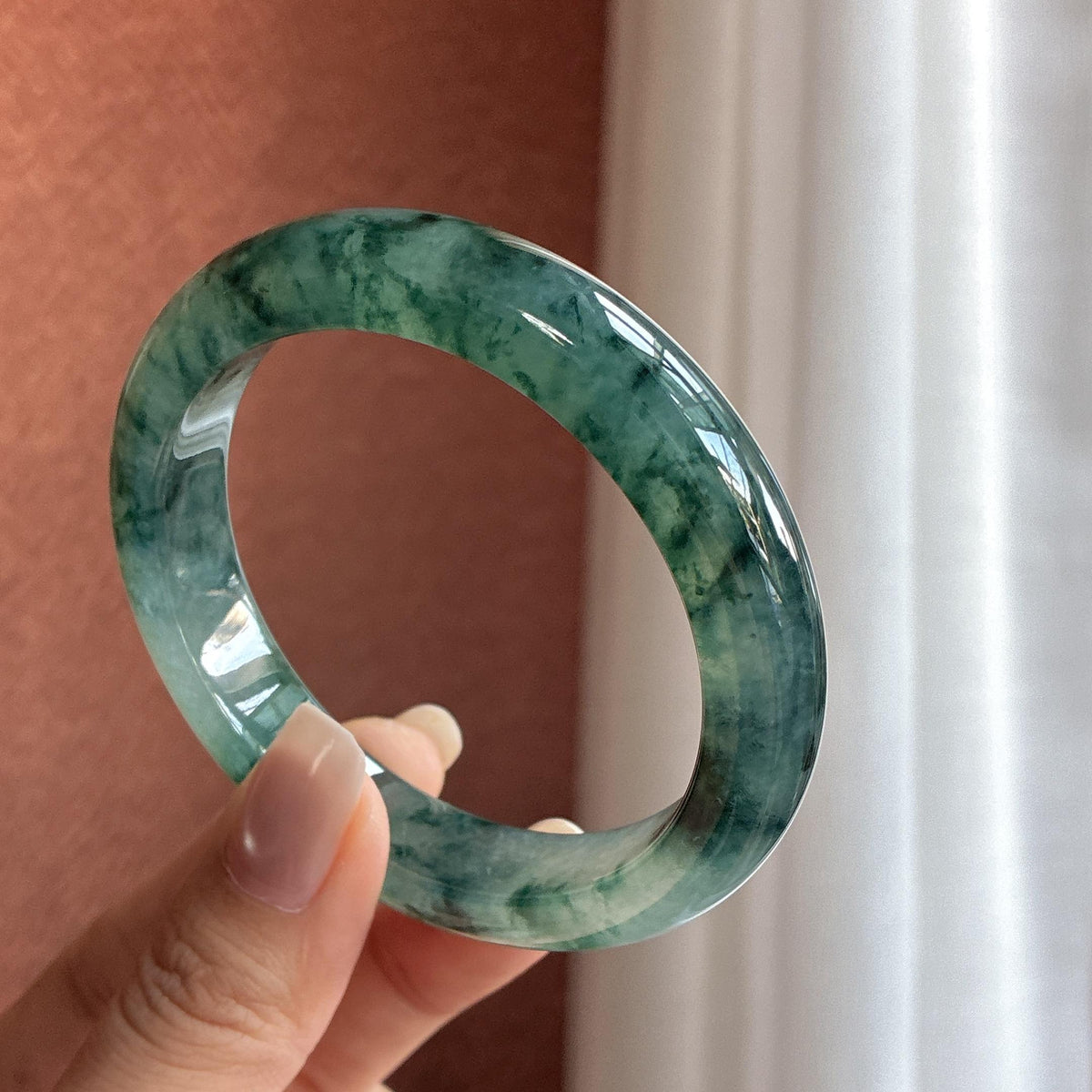 糯冰水墨花正圈平安镯 57圈（yc729492）