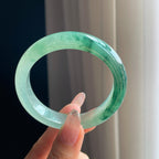 冰种飘花翡翠平安镯（56.2mm)（yc361751）