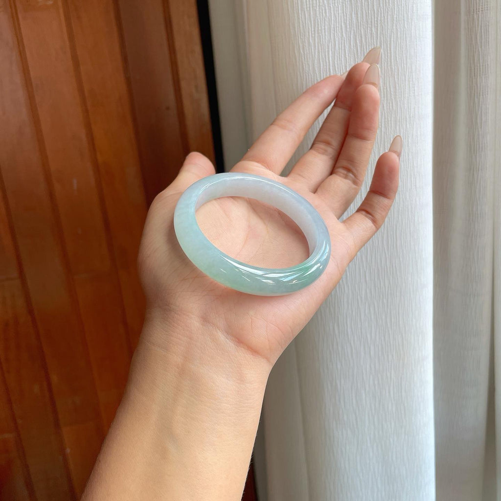 糯冰晴底翡翠平安镯（51.8mm）（yc272849）