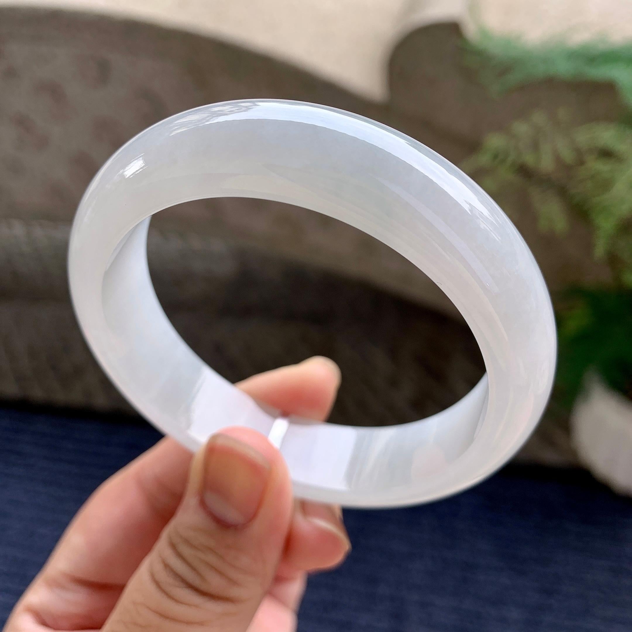 细糯种无色宽版轮胎手镯（58mm）（yc233898）
