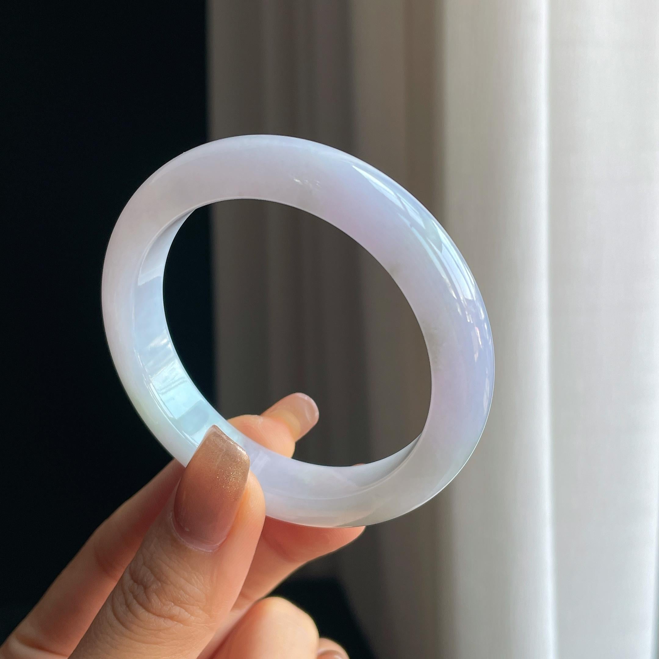 糯冰紫罗兰翡翠平安镯（52.8mm）（yc376710）