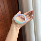 糯冰紫罗兰飘花翡翠平安镯 54圈（yc438511）