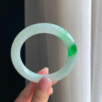 冰种飘阳绿翡翠圆条手镯（57.6mm）（yc381385）