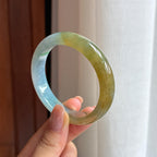 糯冰特色翡翠平安镯 52圈（yc425552）