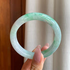 糯冰飘花翡翠平安镯（57.7mm）（yc288530）