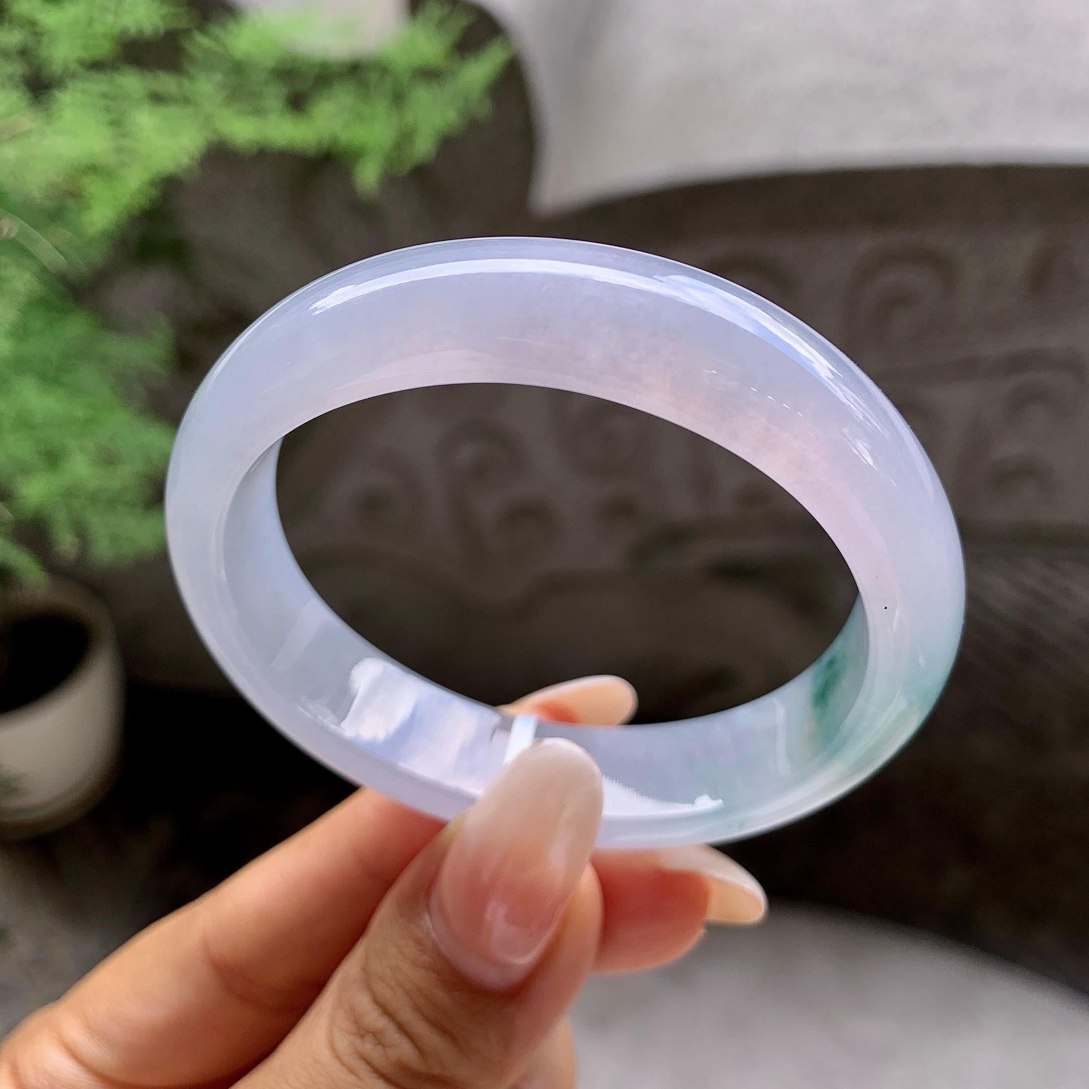 糯冰种飘花贵妃手镯（51.5mm）（yc203691）