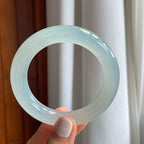 冰种晴底翡翠圆条手镯（54.5mm）（yc247654）