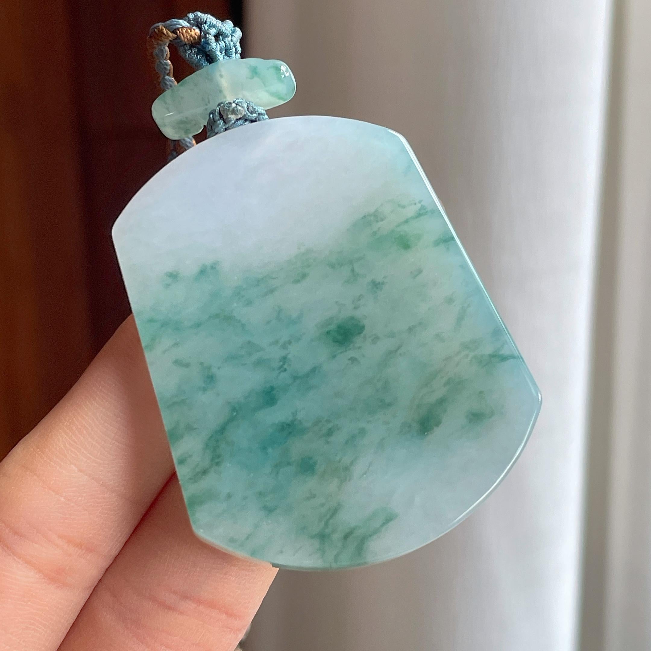 糯冰飘花翡翠无事牌（yc361763）