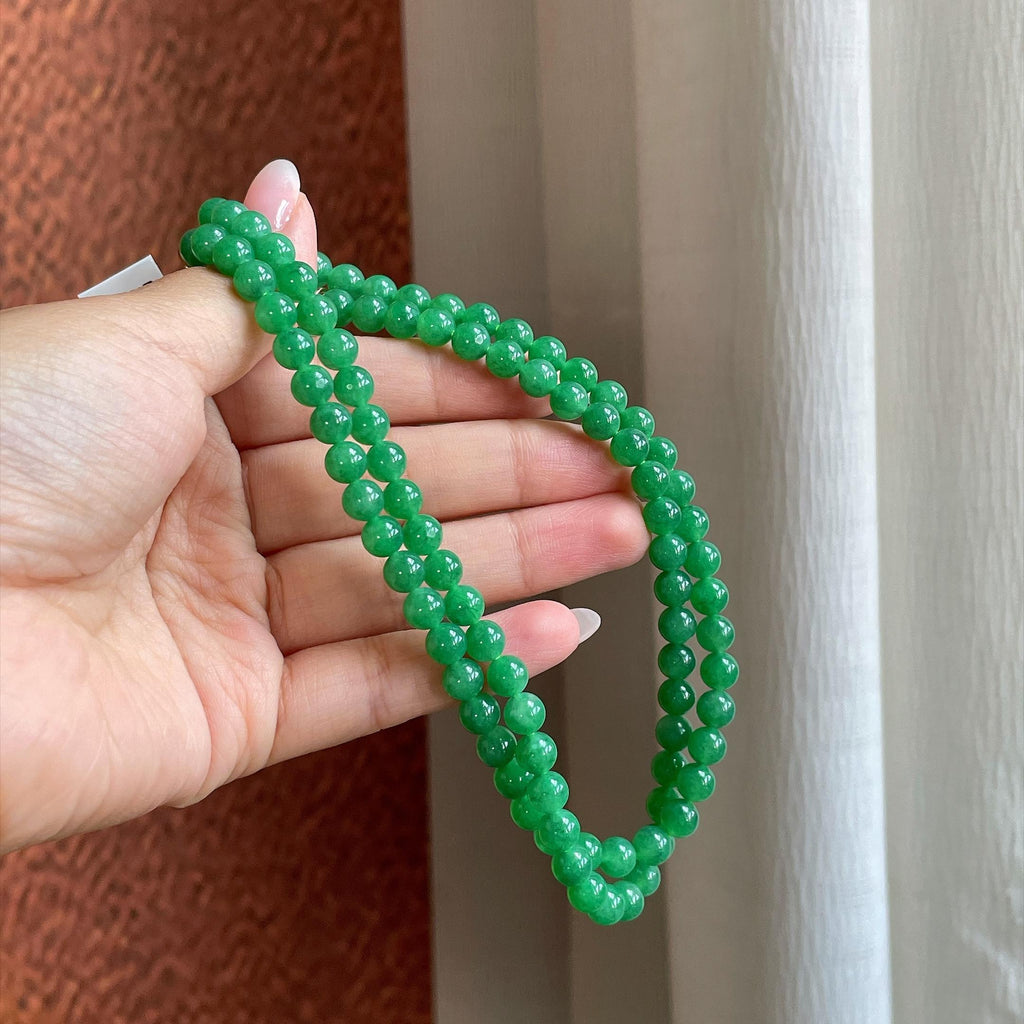 糯冰满绿珠串项链（yc727878）
