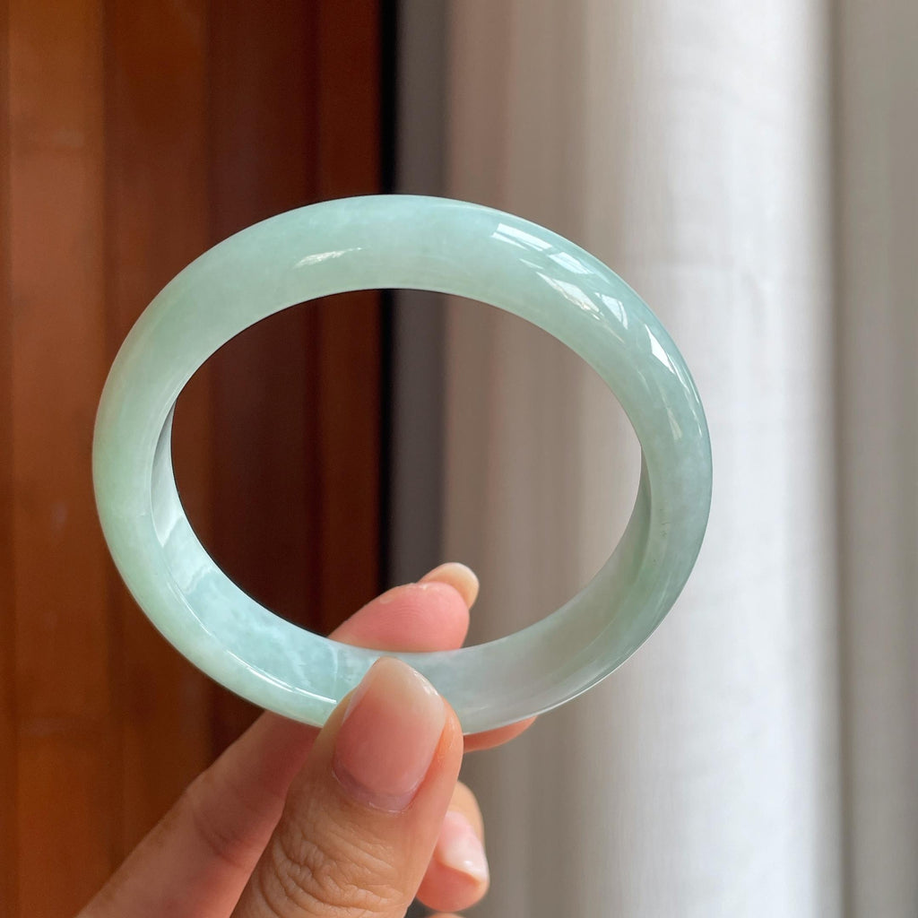 糯冰晴底翡翠平安镯(57.5mm)（yc415410）