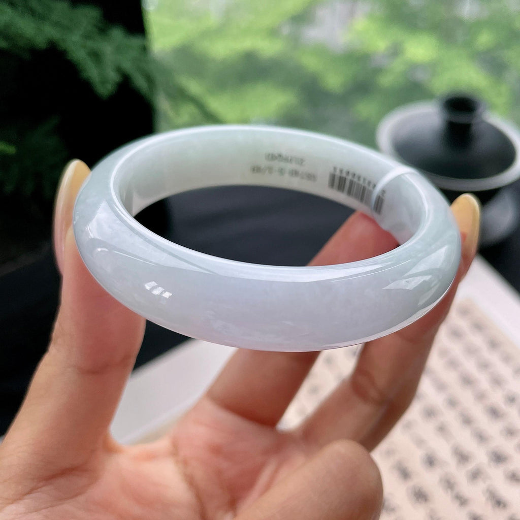 细糯种淡春彩正圈平安镯55.1圈 天然缅甸A货翡翠（yc473070）